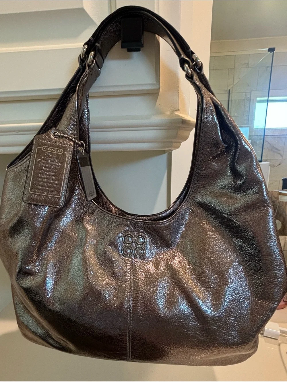 Coach Julia Metallic Leather Hobo Bag